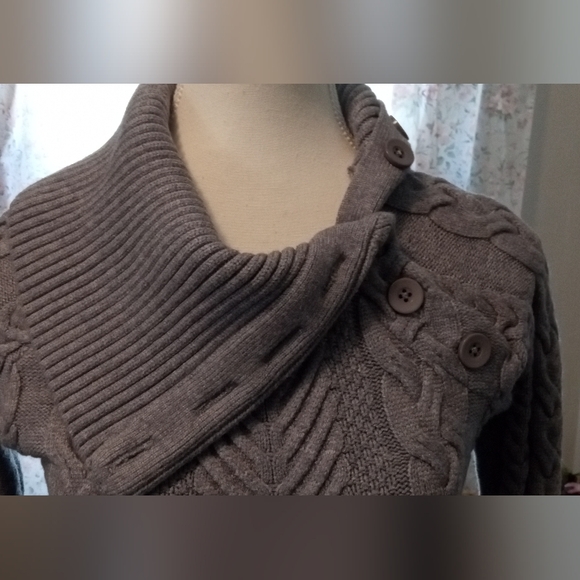 NWOT Grey Cable Knit Sweater Dress Size S - Picture 5 of 12